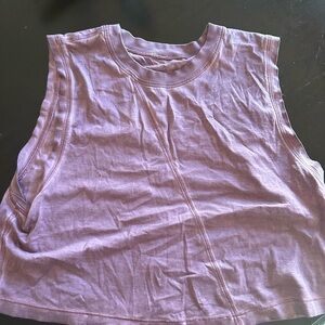 Red lululemon crop muscle tank